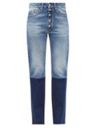 Matchesfashion.com Mm6 Maison Margiela - High-rise Two-tone Straight-leg Jeans - Womens - Denim Multi