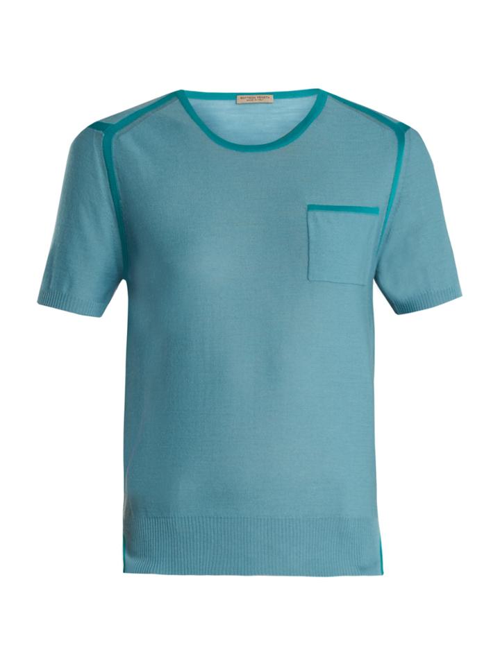 Bottega Veneta Round-neck Short-sleeved Wool-blend Sweater