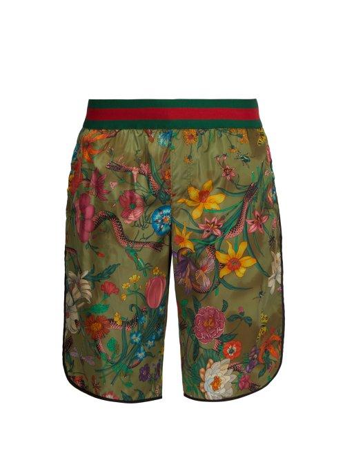 Matchesfashion.com Gucci - Flora Print Swim Shorts - Mens - Multi