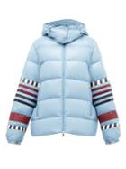 Matchesfashion.com 1 Moncler Pierpaolo Piccioli - Anna Striped Down-filled Jacket - Womens - Blue Multi