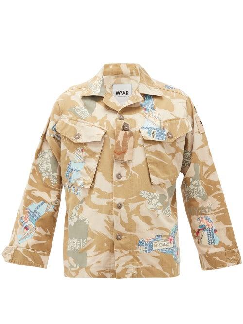 Matchesfashion.com Myar - Camouflage-print Upcycled Cotton-blend Jacket - Womens - Beige Multi