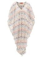 Matchesfashion.com Missoni Mare - Metallic Zigzag-knitted Kaftan - Womens - White Multi