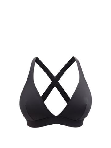Form And Fold - The Tri Crossover-back D-g Bikini Top - Womens - Black