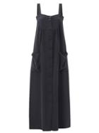 Matchesfashion.com Raey - Washed Slubbed Silk Pinafore Dress - Womens - Black