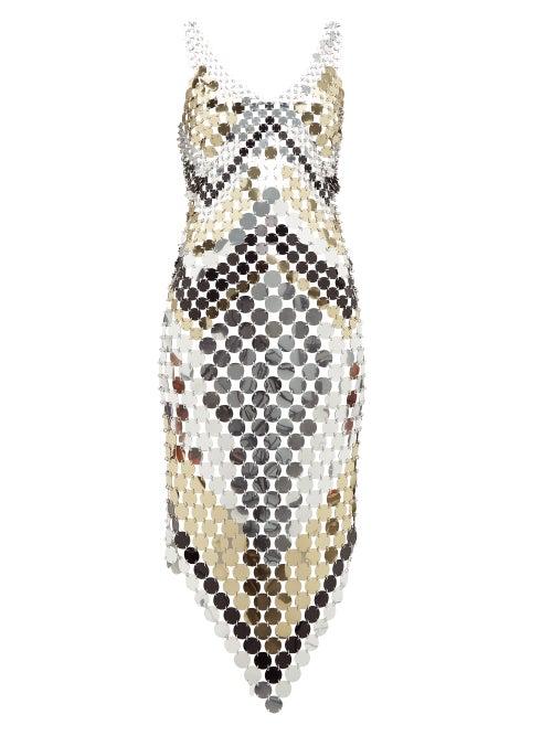 Matchesfashion.com Paco Rabanne - Asymmetric Chainmail Dress - Womens - Silver
