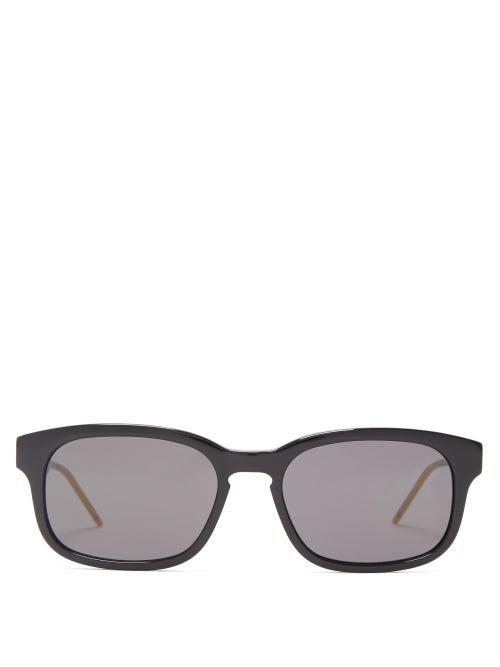 Matchesfashion.com Gucci - Rectangular Acetate Sunglasses - Mens - Black