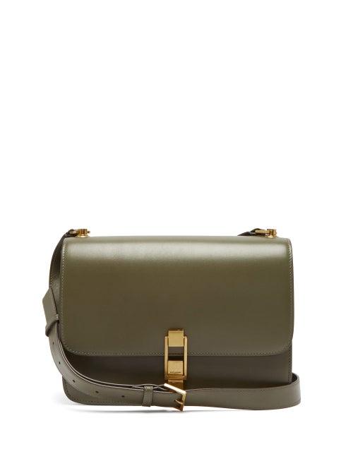 Matchesfashion.com Saint Laurent - Carre Leather Shoulder Bag - Womens - Khaki