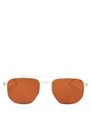 Matchesfashion.com Mykita - X Leica Aviator Metal Sunglasses - Mens - Grey Silver