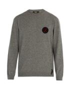 Matchesfashion.com Fendi - Ff Patch Crew Neck Cashmere Sweater - Mens - Grey