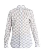 Matchesfashion.com Finamore 1925 - Floral Print Spread Collar Cotton Shirt - Mens - Blue White