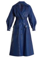 Vika Gazinskaya Crocodile-effect Faux-leather Coat