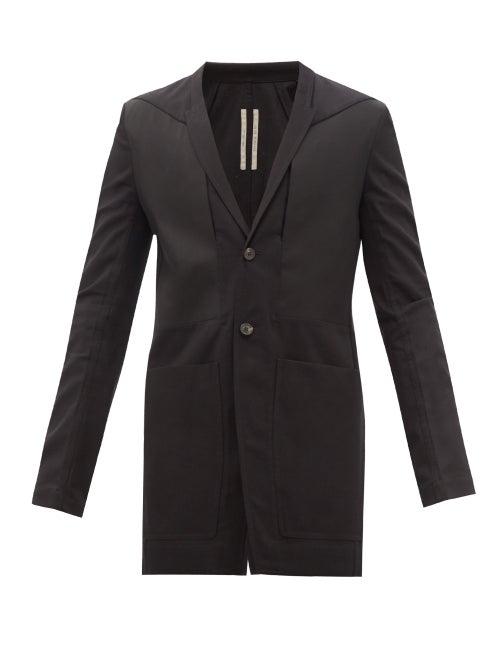 Rick Owens - Foglido Panelled Cotton-twill Blazer - Mens - Black