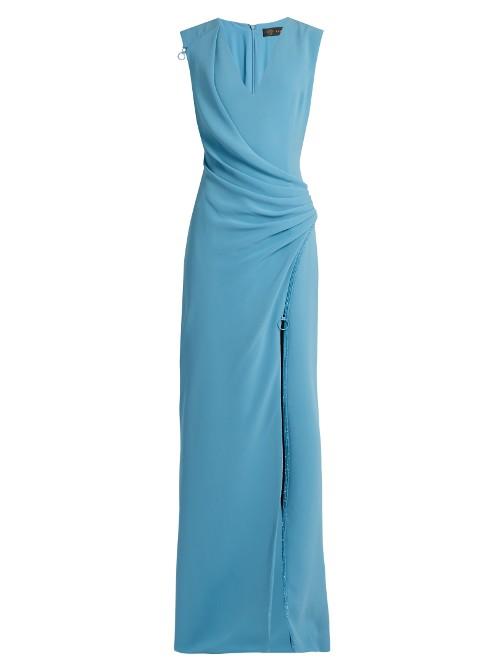 Versace Ruched Silk-cady Gown