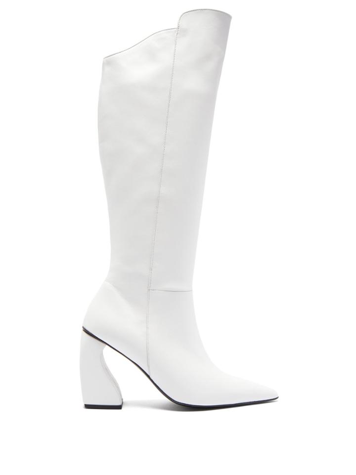 Marques'almeida Point-toe Leather Knee-high Boots