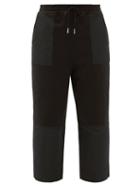 Ladies Rtw Alexander Mcqueen - Cropped Panelled Cotton-jersey Track Pants - Womens - Black