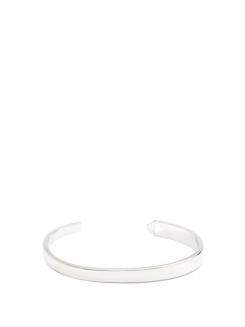 Matchesfashion.com Paul Smith - Logo-engraved Sterling-silver Plated Cuff - Mens - Silver