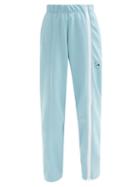 Adidas By Stella Mccartney - Zip-striped Recycled Fibre-blend Track Pants - Womens - Light Blue