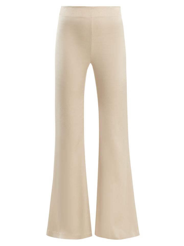 Galvan High-rise Flared-leg Satin Trousers
