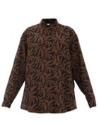 Matchesfashion.com Matteau - Palm-print Silk Shirt - Womens - Brown Print