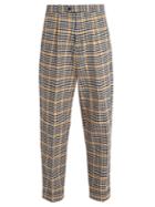 Éditions M.r Pleated-front Slim-leg Gingham Cotton Trousers