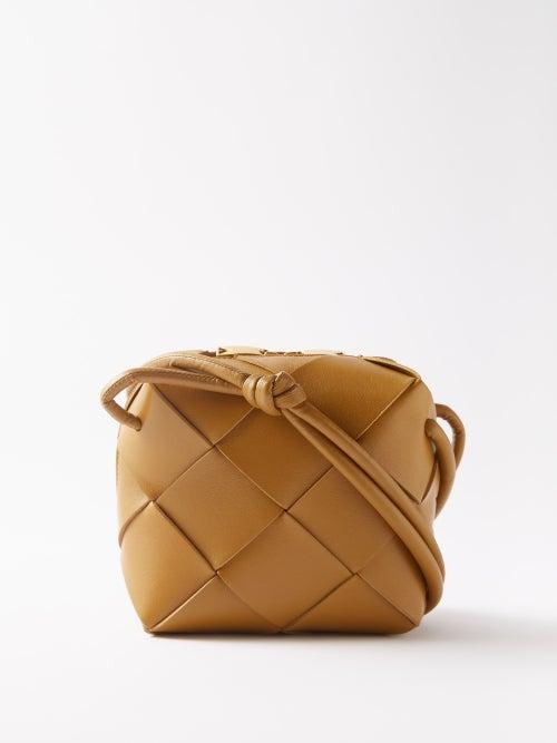 Bottega Veneta - Cassette Mini Intrecciato-leather Cross-body Bag - Womens - Camel