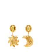 Matchesfashion.com Sylvia Toledano - Mismatched Moon And Star Clip Earrings - Womens - Gold