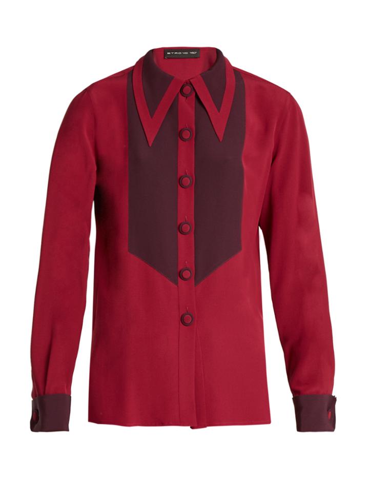 Etro Contrast-panel Silk Shirt