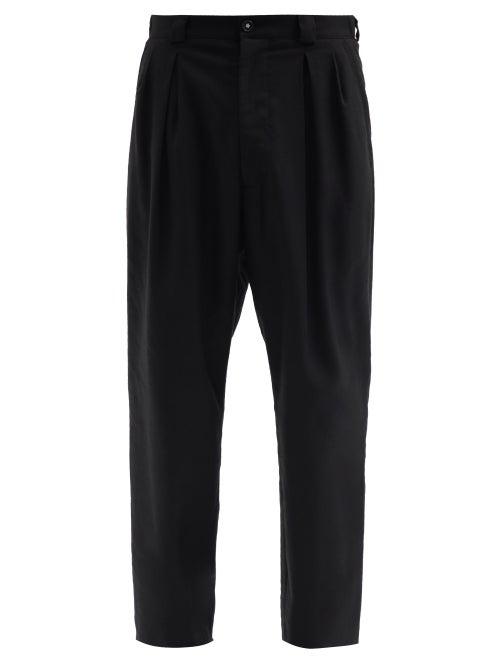 Matchesfashion.com Sasquatchfabrix - Kung-fu Pleated Canvas Tapered-leg Trousers - Mens - Black