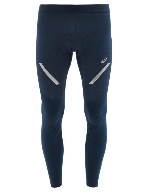 Asics - Lite-show Thermal Jersey Running Leggings - Mens - Navy
