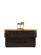 Alexander Mcqueen Crocodile-effect Leather Ring Clutch