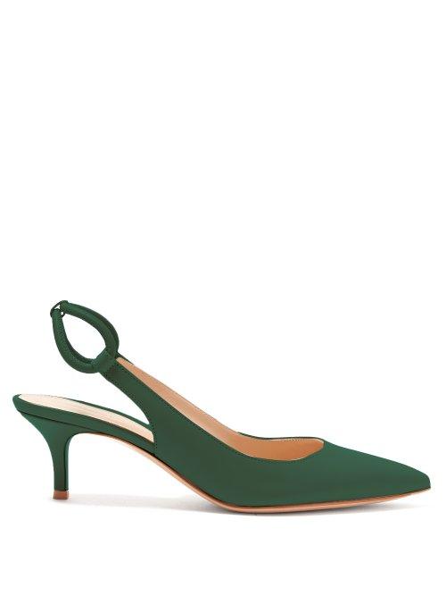 Matchesfashion.com Gianvito Rossi - Slingback Leather Heels - Womens - Nude
