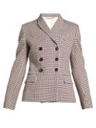 Matchesfashion.com Stella Mccartney - Olivia Double Breasted Checked Blazer - Womens - Burgundy Multi