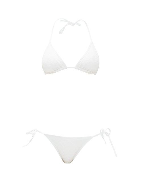 Matchesfashion.com Eres - Veston Twill Braided Chevron-jacquard Bikini - Womens - White