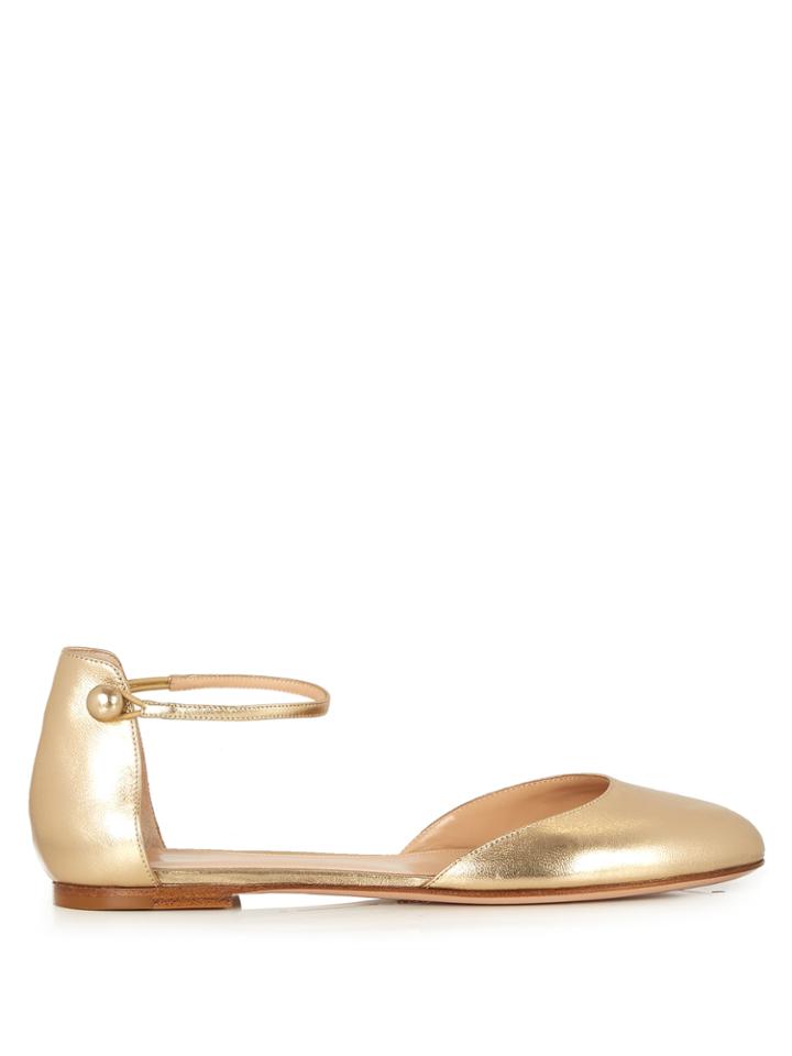 Gianvito Rossi Ankle-strap Leather Flats