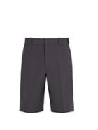 Matchesfashion.com Prada - Logo Embellished Pleat Detail Tailored Shorts - Mens - Grey