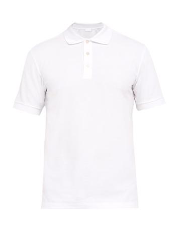 Matchesfashion.com Handvaerk - Short Sleeved Pima Cotton Piqu Polo Shirt - Mens - White