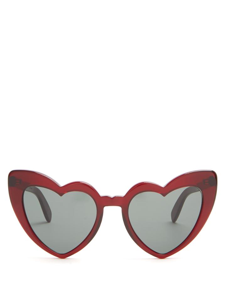 Saint Laurent Loulou Heart-shaped Acetate Sunglasses