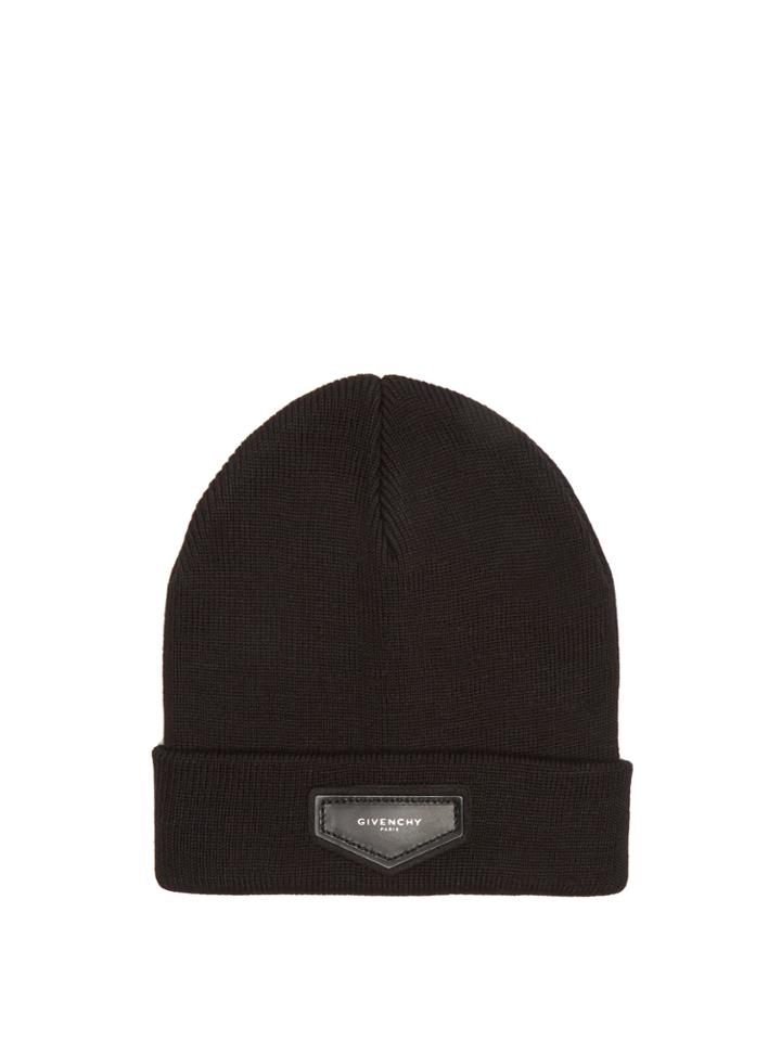 Givenchy Logo-patch Wool-blend Beanie Hat