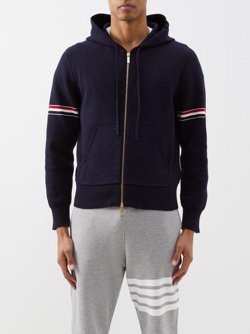 Thom Browne - Milano-stitch Cotton-jersey Hoodie - Mens - Navy