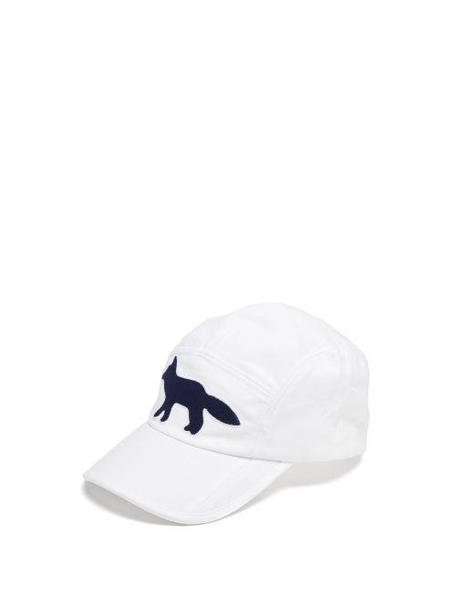 Matchesfashion.com Maison Kitsun - Fox-embroidered Twill Cap - Mens - White