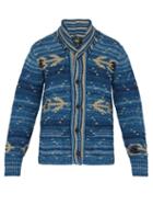 Matchesfashion.com Rrl - Intarsia Knit Cardigan - Mens - Blue Multi