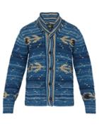 Matchesfashion.com Rrl - Intarsia Knit Cardigan - Mens - Blue Multi