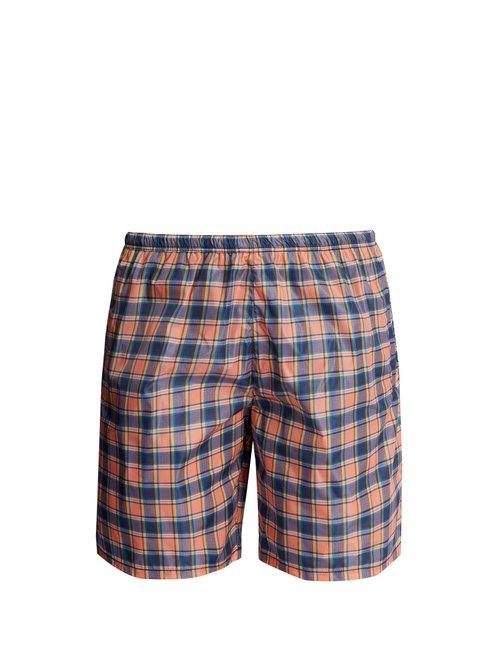 Matchesfashion.com Prada - Checked Swim Shorts - Mens - Pink Multi