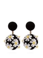 Matchesfashion.com Rebecca De Ravenel - Forget Me Not Cord Clip On Earrings - Womens - Black