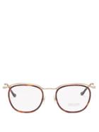 Matsuda - D-frame Acetate And Titanium Glasses - Mens - Brown Multi