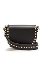 Matchesfashion.com Valentino - Rockstud Saddle Mini Leather Shoulder Bag - Womens - Black