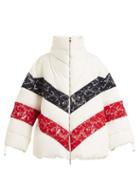 Matchesfashion.com Moncler - Chunjie Tri Colour Lace Quilted Down Jacket - Womens - White Multi