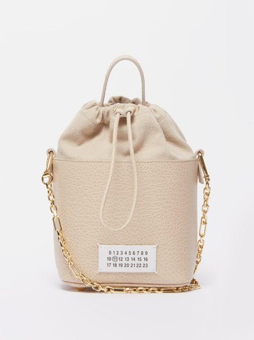 Maison Margiela - 5ac Leather And Canvas Bucket Bag - Womens - Cream
