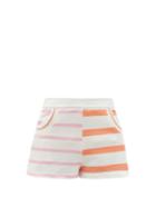 Matchesfashion.com Solid & Striped - The Sophie Colour-block Striped Jersey Shorts - Womens - White Multi