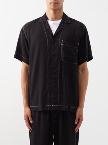 Cdlp - Pool Topstitched-poplin Shirt - Mens - Black